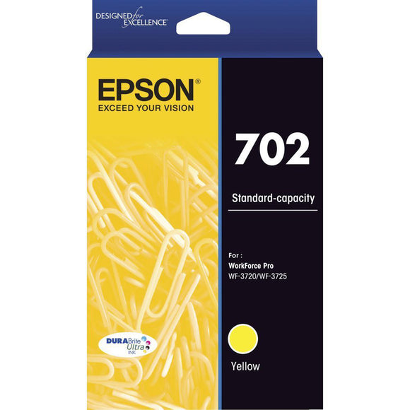 GENUINE Original Epson 702 Yellow Ink Cartridge Toner WF-3720 WF-3725 T344492