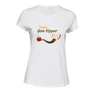 Jewish Holiday Happy Yom Kippur White Female Ladies Women T Shirt Tee Top