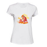 Chinese New Year Traditional Dragon Dance White Ladies Women T Shirt Tee Top