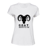 GOAT Greatest Of All Time Bighorn Sheep Head Ladies Women T Shirt Tee Top