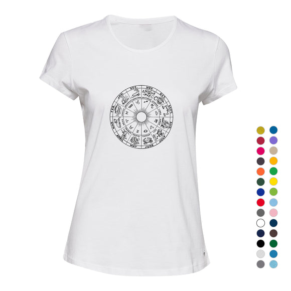 Unique Zodiac Horoscope Astrological Symbol Sign Ladies Women T Shirt Tee Top