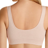 3 Pack Bonds Womens Seamless Wireless Wire Free Beige Comfy Crop Bra WVLHY Bulk