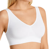 3 Pack Bonds Womens Seamless Wireless Wire Free White Comfy Crop Bra WVLHY Bulk