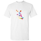 Football Soccer Striker Colourful Art Print White Men T Shirt Tee Top