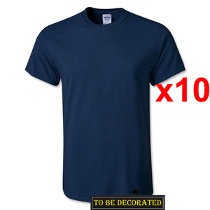 10 Packs Gildan T-SHIRT Basic Tee S - 5XL Small Big Men Heavy Cotton (Navy Blue)