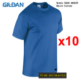 10 Packs Gildan T-SHIRT Basic Tee S - 5XL Small Big Men Heavy Cotton (Royal)