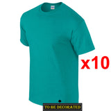 10 Packs Gildan T-SHIRT Basic Tee S - 5XL Small Big Men Heavy Cotton (Jade Green)