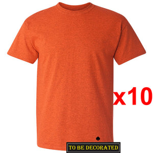10 Packs Gildan T-SHIRT Basic Tee S - 5XL Small Big Men Heavy Cotton (Antique Orange)