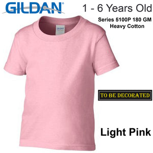 Gildan Light Pink T-SHIRT Tee Baby Toddler Youth Boy Girl Cotton