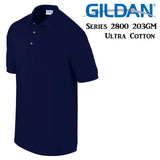 Gildan Jersey POLO Collar T-SHIRT Navy Blue tee S - XXL Ultra Cotton