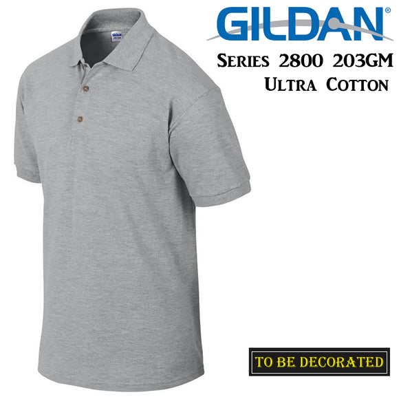 Gildan Jersey POLO Collar T-SHIRT Sport Grey tee S- XXL Ultra Cotton