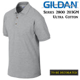 Gildan Jersey POLO Collar T-SHIRT Sport Grey tee S- XXL Ultra Cotton
