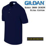 Gildan Jersey POLO Collar T-SHIRT Navy Blue tee S - XXL Ultra Cotton
