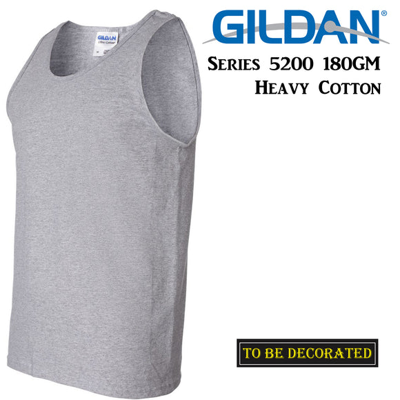 Gildan Sport Grey Tank Top Singlet Shirt S - 2XL Small Big Men's Heavy Cotton