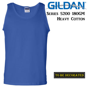 Gildan Royal Blue Tank Top Singlet Shirt S - 2XL Small Big Men's Heavy Cotton