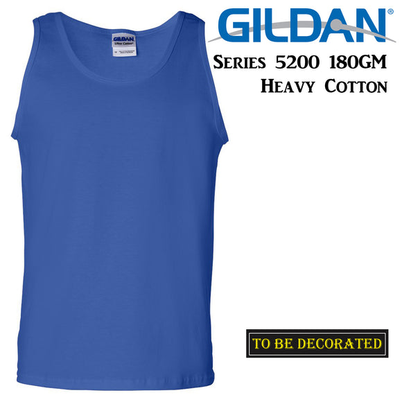 Gildan Royal Blue Tank Top Singlet Shirt S - 2XL Small Big Men's Heavy Cotton