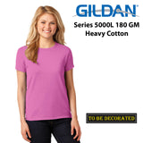 Gildan Female Ladies Womens Heavy Cotton Basic Azalea Pink T-Shirt Tee Tops