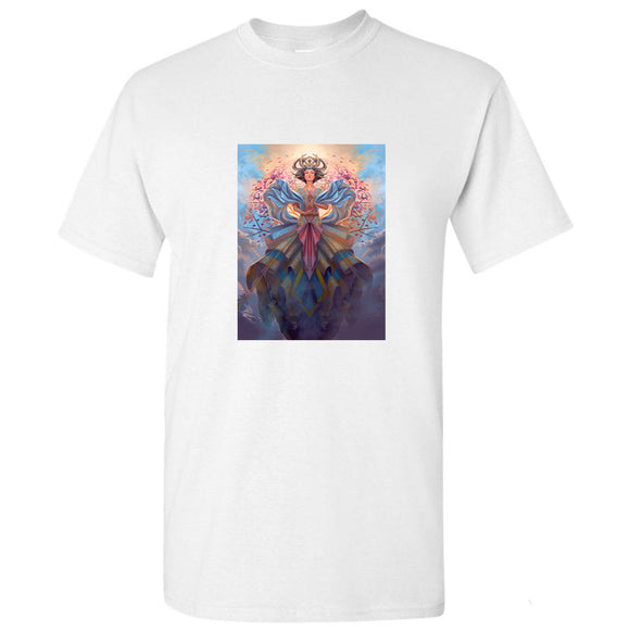 Goddess God Heaven Fantasy Art Animation Print White Men T Shirt Tee Top