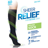 5 Pack Sheer Relief Trouser Sock For Active Legs Black H33087 Women Knee High Stockings HGD Black