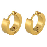 18k Yellow Gold Plated Huggie Hoop 13mm Stainless Steel Square Sleeper Earrings