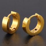 18k Yellow Gold Plated Huggie Hoop 13mm Stainless Steel Square Sleeper Earrings