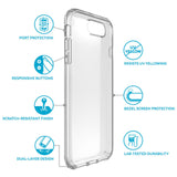 Apple iPhone 8 TPU clear case cover and 4H anti-scratch front screen protector