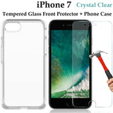 Apple iPhone 7 clear case cover and tempered glass front screen protector