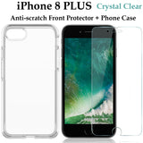 For Apple iPhone 8 PLUS TPU clear case cover and 4H anti-scratch front screen protector