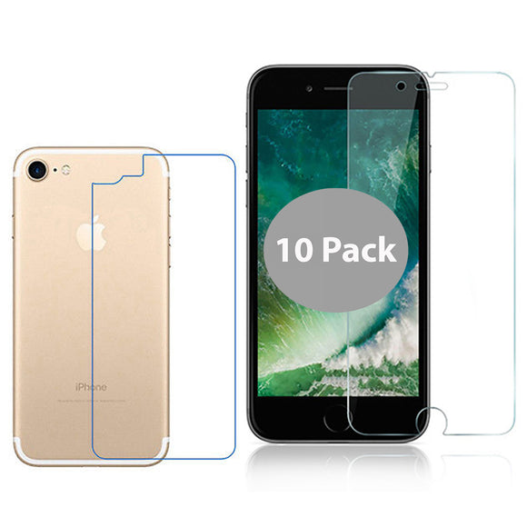 x10 Soft Film Screen Protector for Apple iPhone SE 2022 3rd Gen Front and Back Bulk