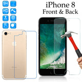 9H Tempered Glass screen protector Apple iPhone 8 front + Anti-scratch back