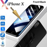 Tempered Glass 9H Guard screen protector for Apple iPhone X front + Back