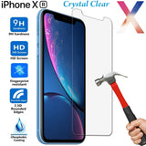 Apple iPhone XR clear case cover and 9H Tempered Glass front screen protector