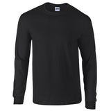 Gildan Long Sleeve T-SHIRT Black Basic tee S-5XL Men's Ultra Cotton