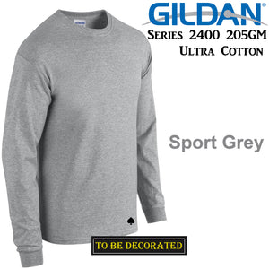 Gildan Long Sleeve T-SHIRT Sport Grey basic tee S - 5XL Men's Ultra Cotton