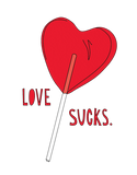 Love Sucks Red Lolly Pop Stick Candy Funny Novelty Ladies Women T Shirt Tee Top