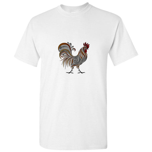 Rooster Chicken Cock Chinese Zodiac White Men T Shirt Tee Top