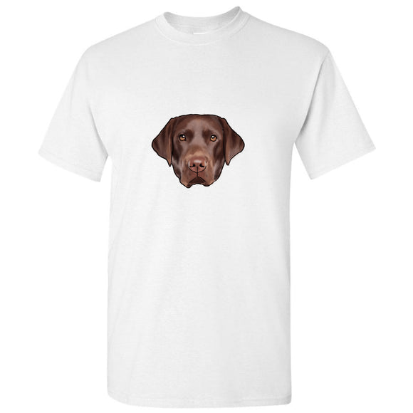 Cute Brown Labrador Dog Head White Men T Shirt Tee Top