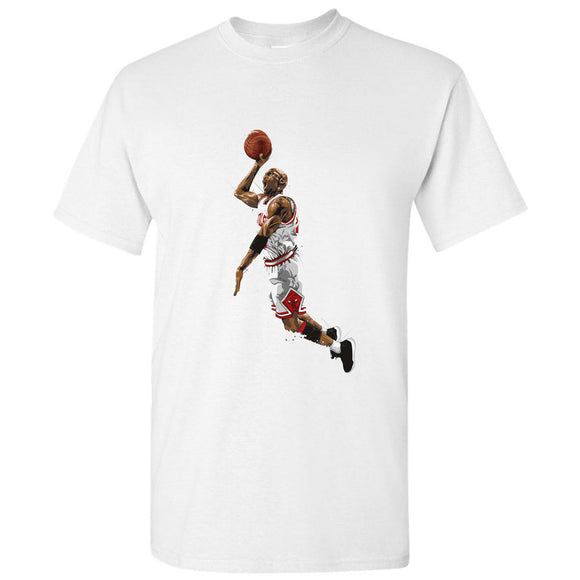 Michael Jordan Slam Dunk Chicago Basketball White Men T Shirt Tee Top