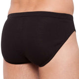 2 Pk Holeproof Cotton Rib Mens Briefs Undies Underwear Black MZTO1A