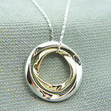 14k yellow white Gold plated classy pendant necklace