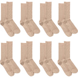 8 Pairs Holeproof Mens Merino Wool Blend Crew Everyday Socks Oatmeal Beige Bulk S10012