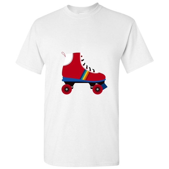 Adults Kids Roller Skates Shoes Sports White Men T Shirt Tee Top