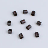 100pcs 2mm Dark Red Copper Jewellery Crimps Tube Beads Findings Earrings Making