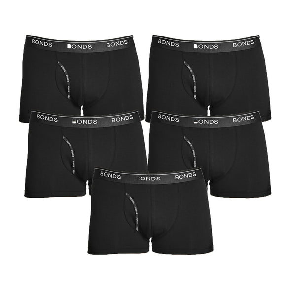 Bonds 5 Pack Black Mens Guyfront Trunks Briefs Boxer Shorts Comfy Undies Underwear MZVJ
