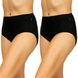 2PK Hestia Heroes Hi-Cut Womens Underwear Undies Panties Briefs Black W10032 Ladies