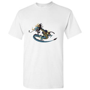 Chinese Mystical Dragon God Art White Men T Shirt Tee Top