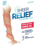 x5 Sheer Relief 20 Denier Womens Support Knee-Hi Socks Stockings Beige H33085
