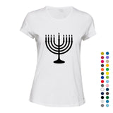 Jewish Judism Festival Celebration Hanukkah Ladies Women T Shirt Tee Top Logo