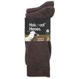 Holeproof 5 Pairs Socks Men Merino Wool Blend Rib Business Crew Everyday Brown Taupe Bulk S10012