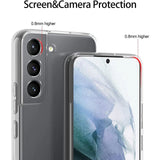 For Samsung Galaxy S23 Back Case Cover and Tempered Glass Screen Protector Clear
